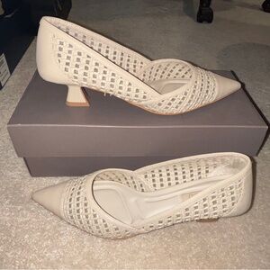 Franco Sarto Darcy Pump Cream Woven Leather
